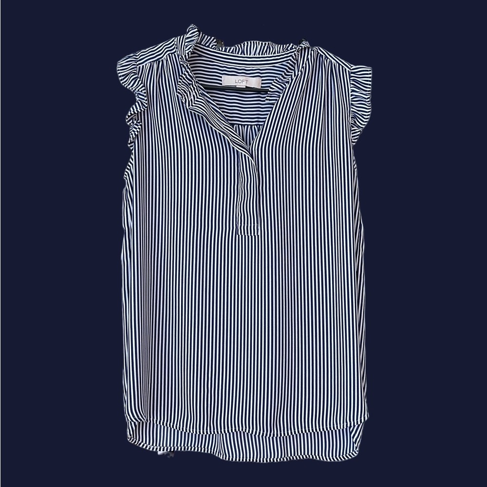 LOFT • Size S • Navy & White Stripe